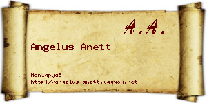 Angelus Anett névjegykártya